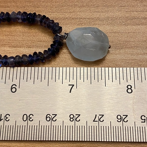 Beautiful Iolite and quartz 925 silver necklace - Picture 10 of 11